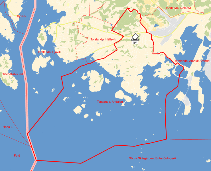 Karta över Torslanda, Andalen