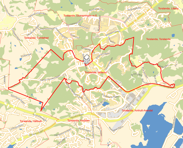 Karta över Torslanda, Nolered