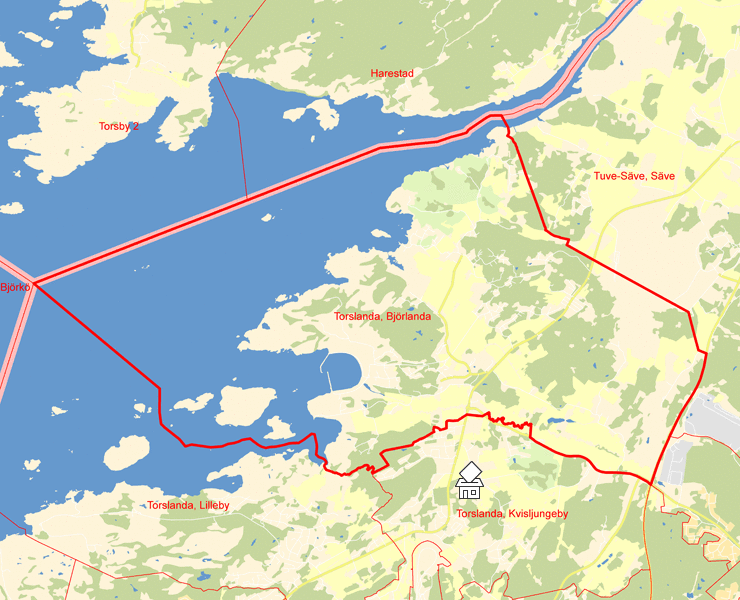 Karta över Torslanda, Björlanda
