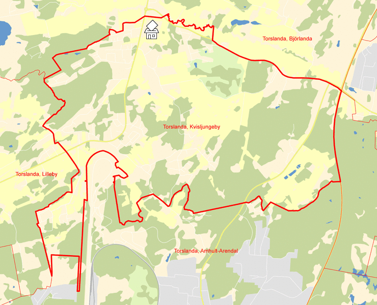 Karta över Torslanda, Kvisljungeby