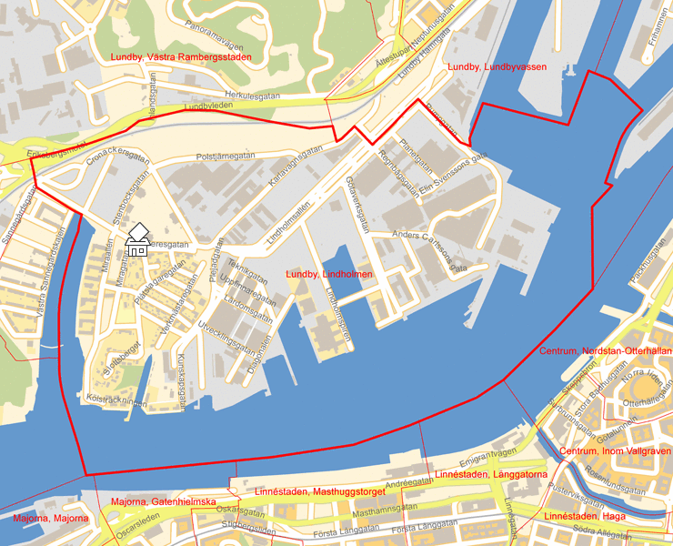 Karta över Lundby, Lindholmen