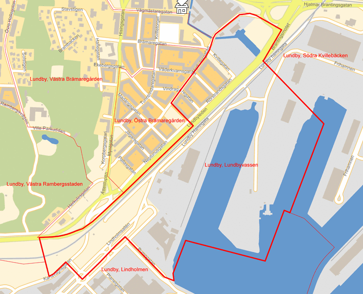 Karta över Lundby, Lundbyvassen