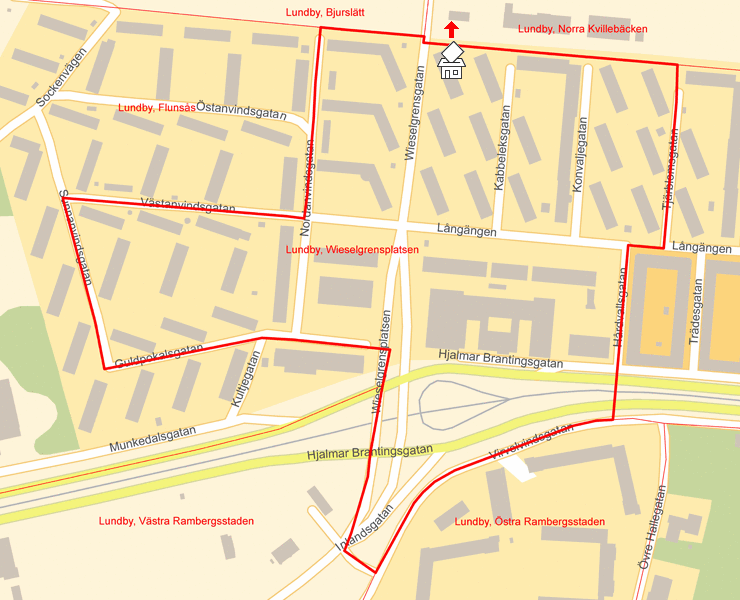 Karta över Lundby, Wieselgrensplatsen