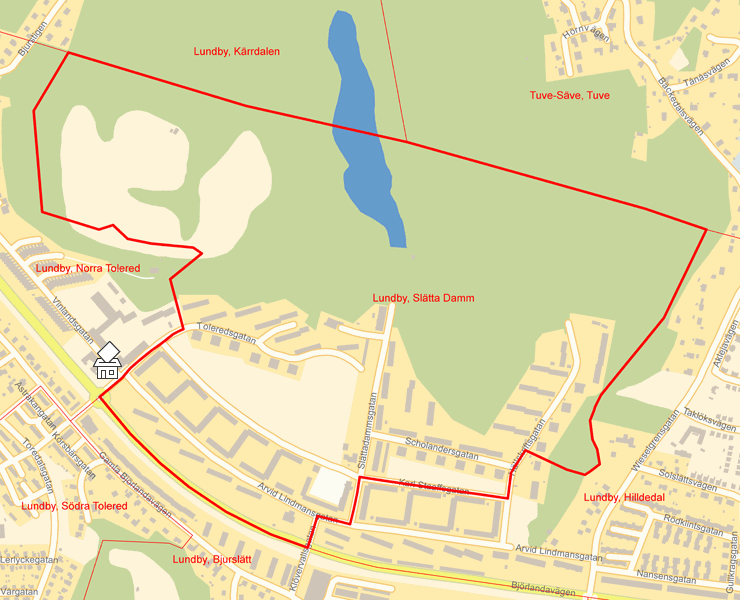 Karta över Lundby, Slätta Damm