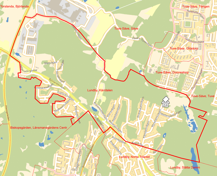 Karta över Lundby, Kärrdalen
