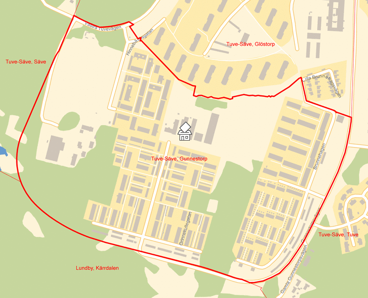 Karta över Tuve-Säve, Gunnestorp