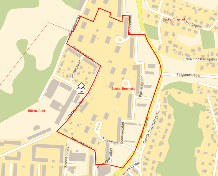 Karta över Backa, Brunnsbo