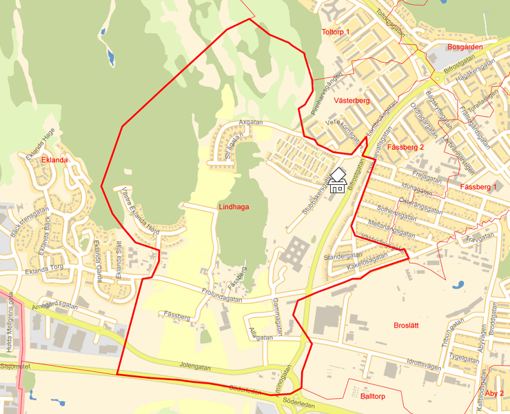 Karta över Lindhaga