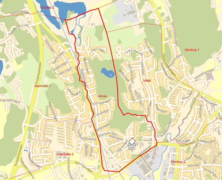 Karta över Almås