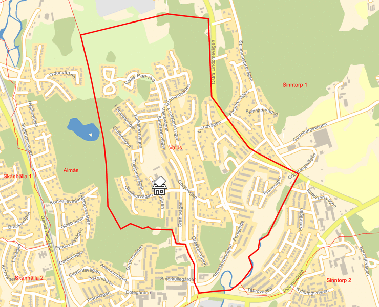 Karta över Valås