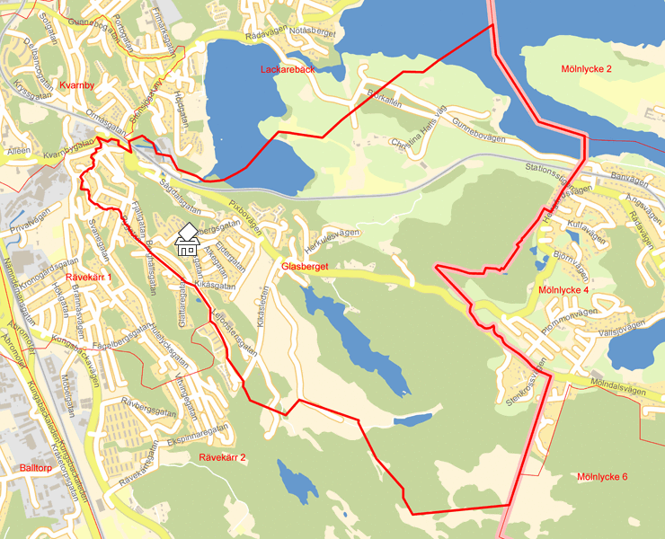 Karta över Glasberget