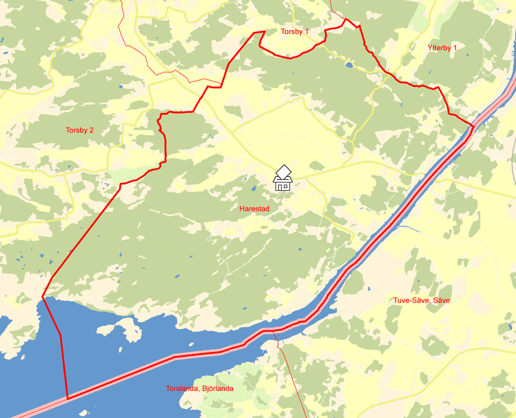 Karta över Harestad