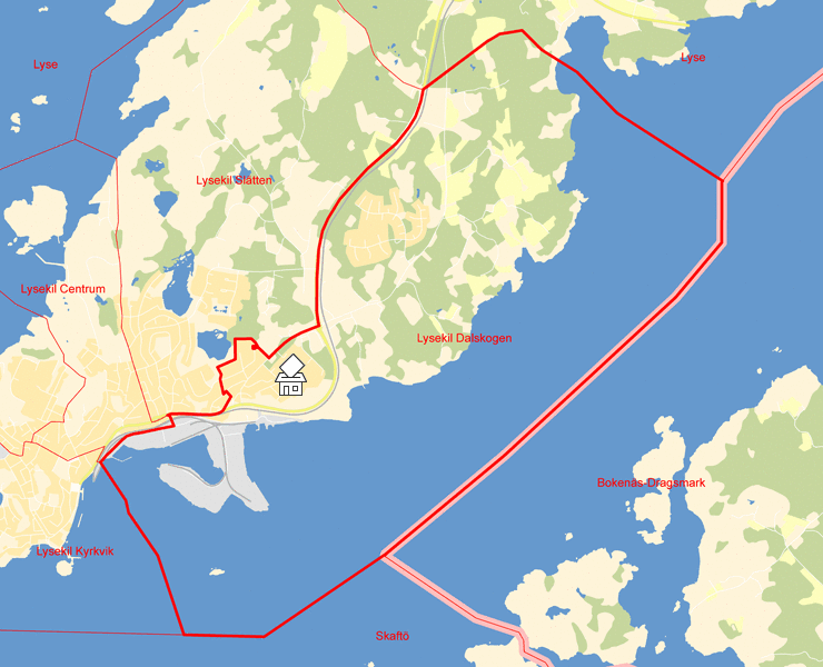 Karta över Lysekil Dalskogen