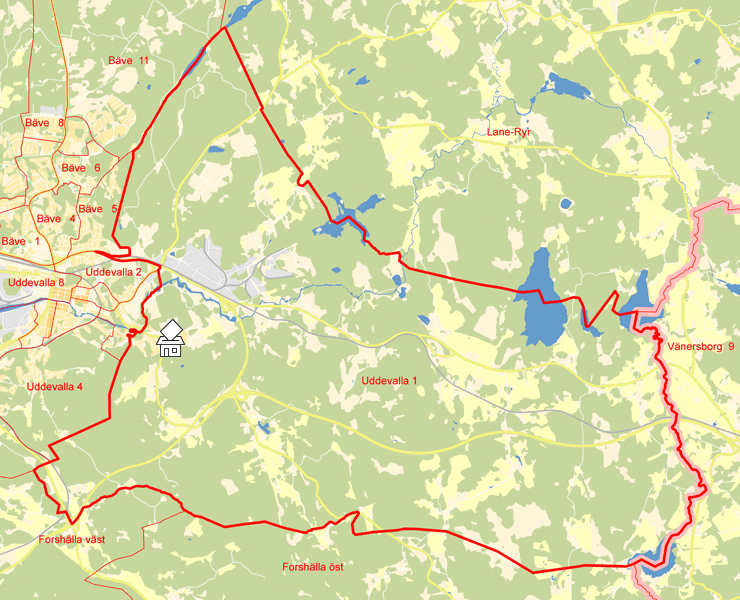 Karta över Uddevalla 1