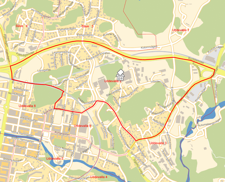 Karta över Uddevalla 2
