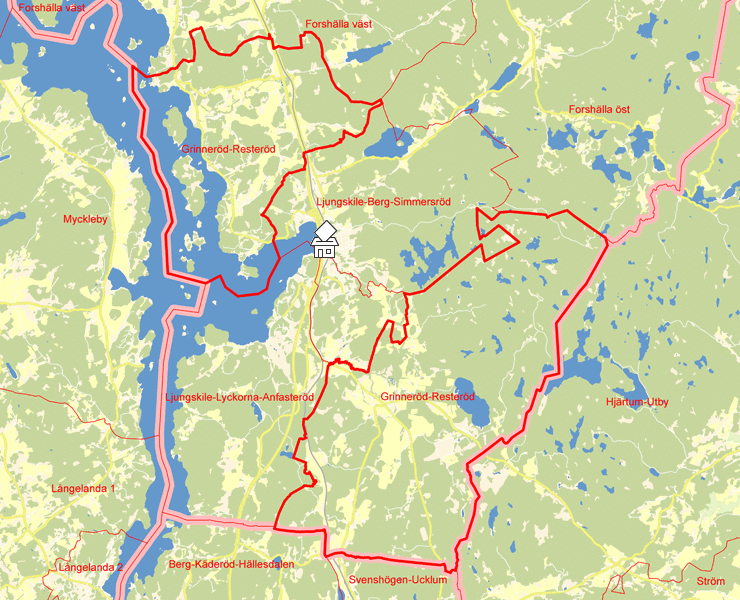 Karta över Grinneröd-Resteröd