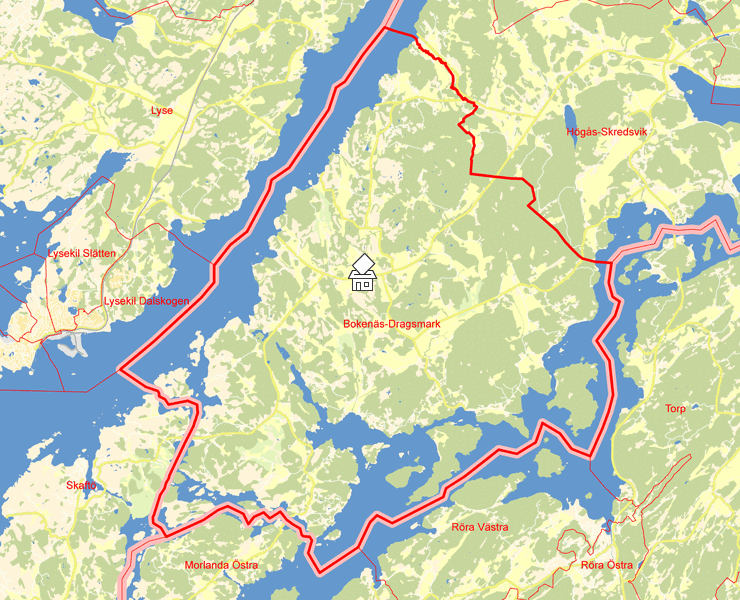 Karta över Bokenäs-Dragsmark