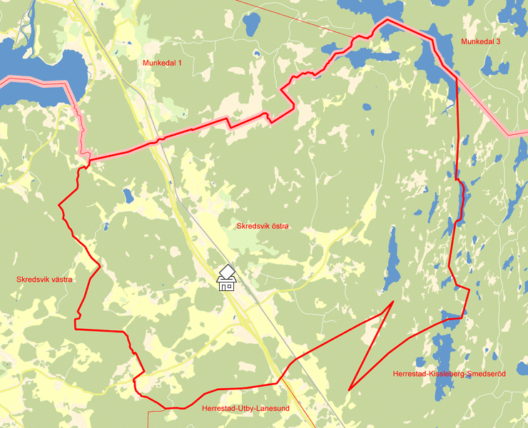 Karta över Skredsvik östra