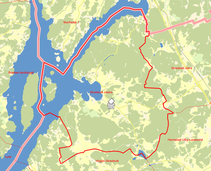 Karta över Skredsvik västra