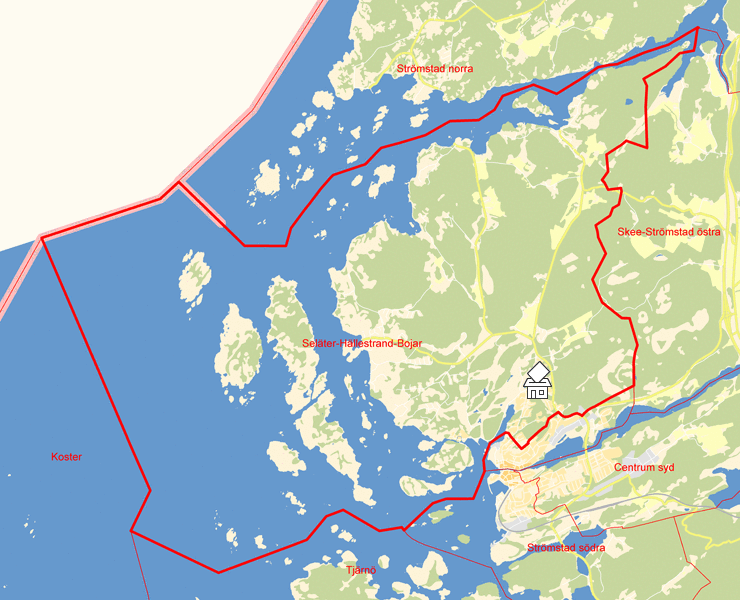 Karta över Seläter-Hällestrand-Bojar