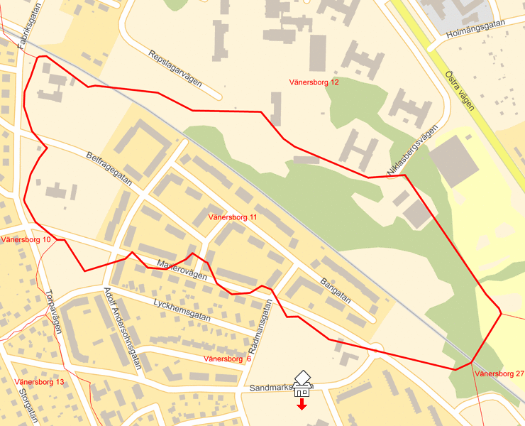 Karta över Vänersborg 11