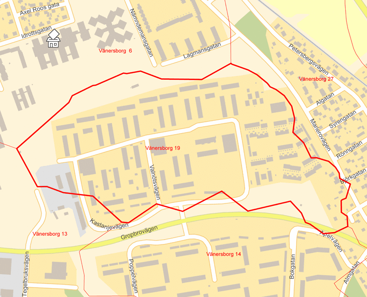 Karta över Vänersborg 19