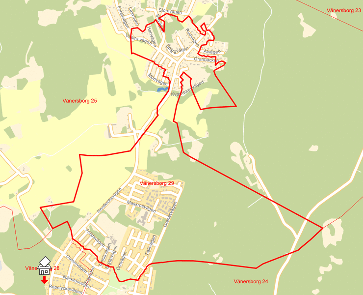 Karta över Vänersborg 29