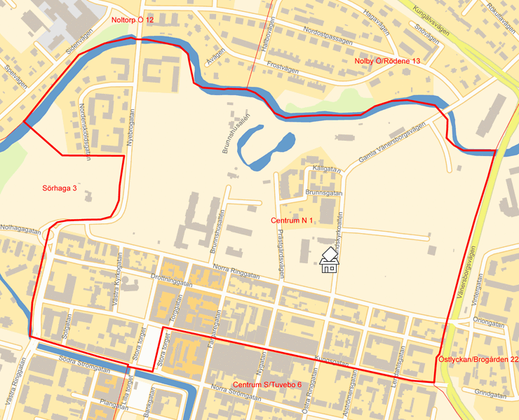 Karta över Centrum N 1