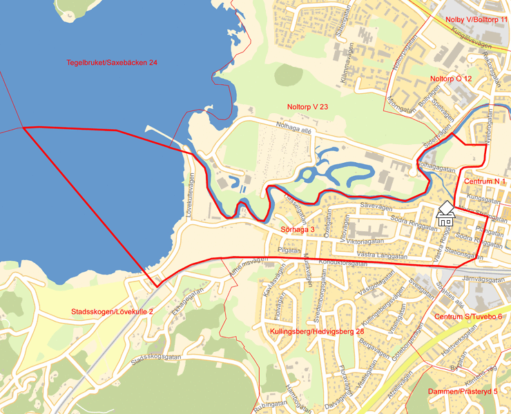 Karta över Sörhaga 3