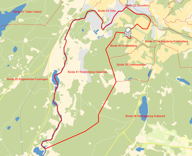 Karta över Borås 41 Kristineberg-Gässlösa
