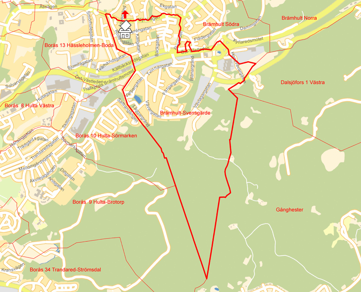 Karta över Brämhult-Svensgärde