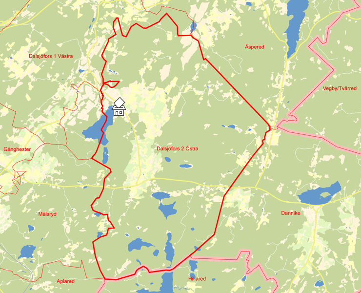 Karta över Dalsjöfors 2 Östra