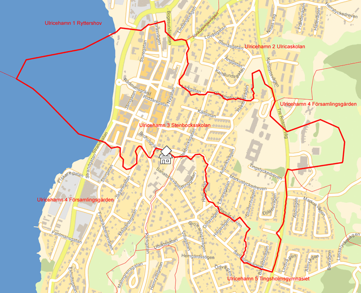 Karta över Ulricehamn 3 Stenbocksskolan