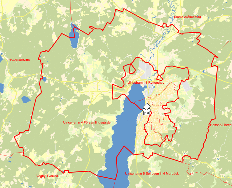 Karta över Ulricehamn 4 Församlingsgården