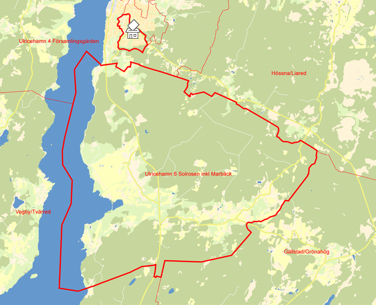Karta över Ulricehamn 6 Solrosen inkl Marbäck