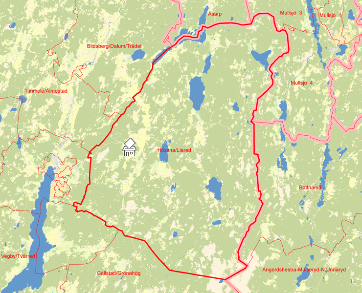 Karta över Hössna/Liared