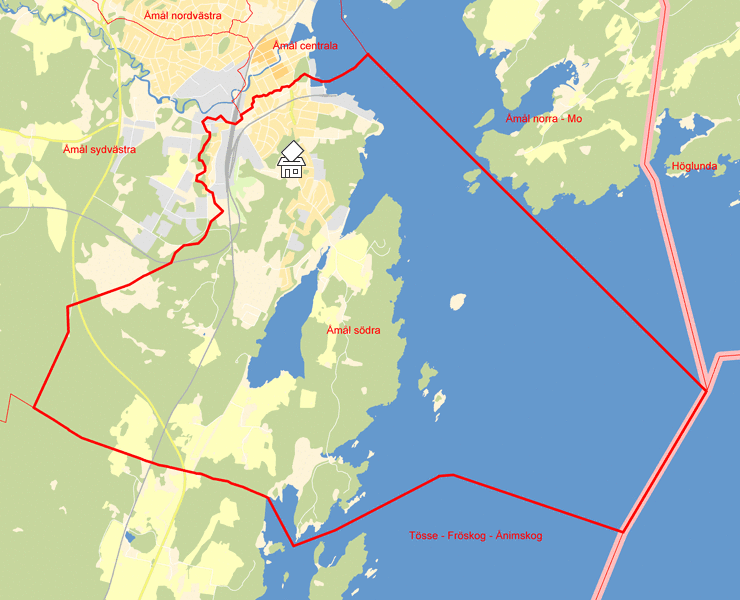 Karta över Åmål södra