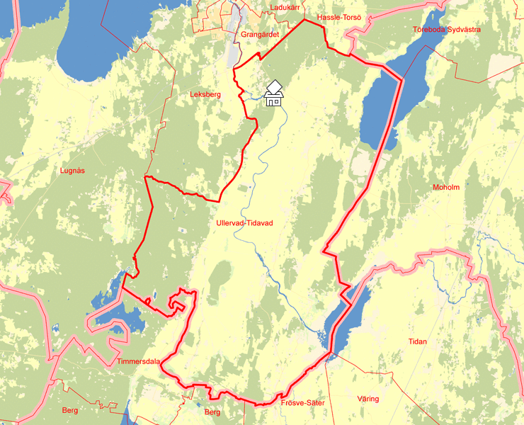 Karta över Ullervad-Tidavad