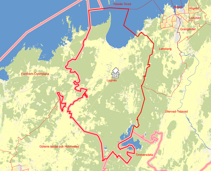 Karta över Lugnås