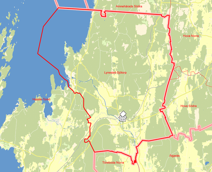 Karta över Lyrestad-Sjötorp