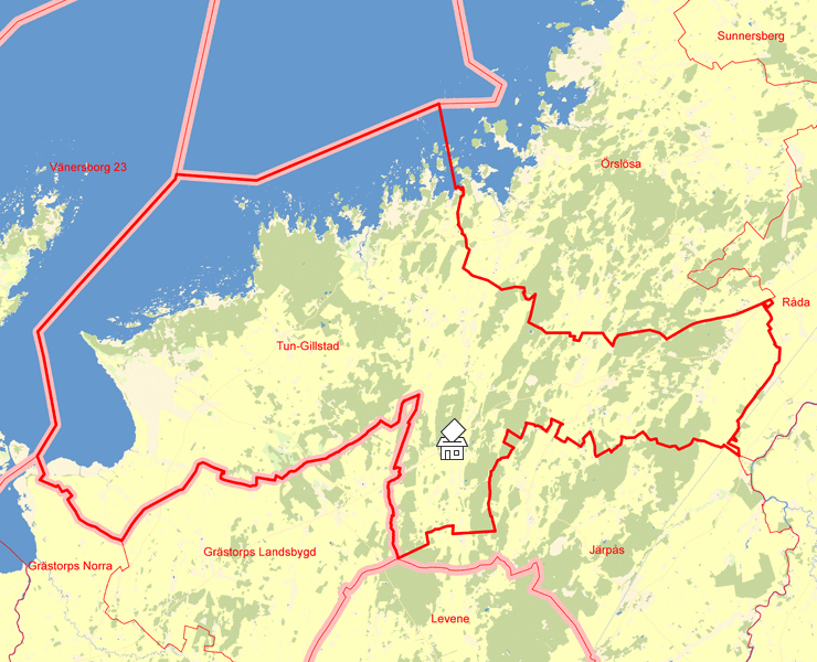 Karta över Tun-Gillstad