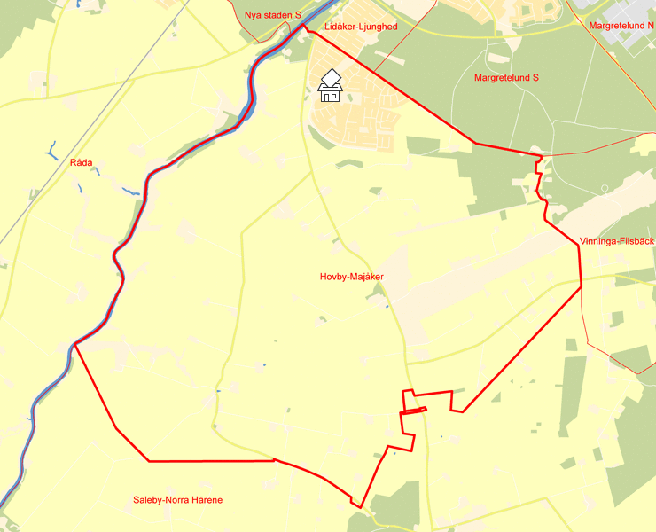Karta över Hovby-Majåker