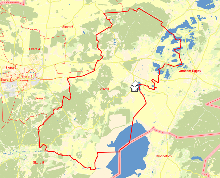 Karta över Axvall
