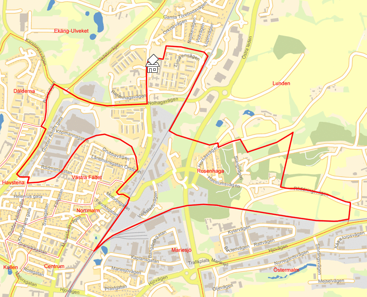 Karta över Rosenhaga