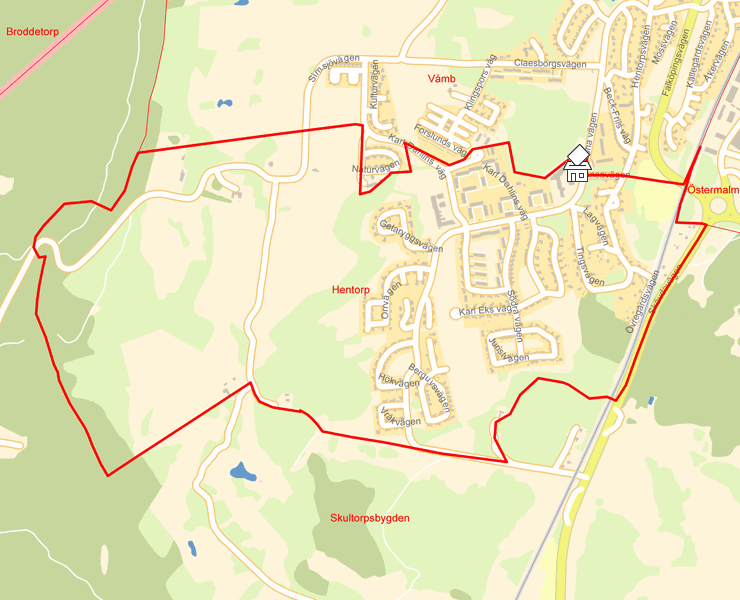 Karta över Hentorp