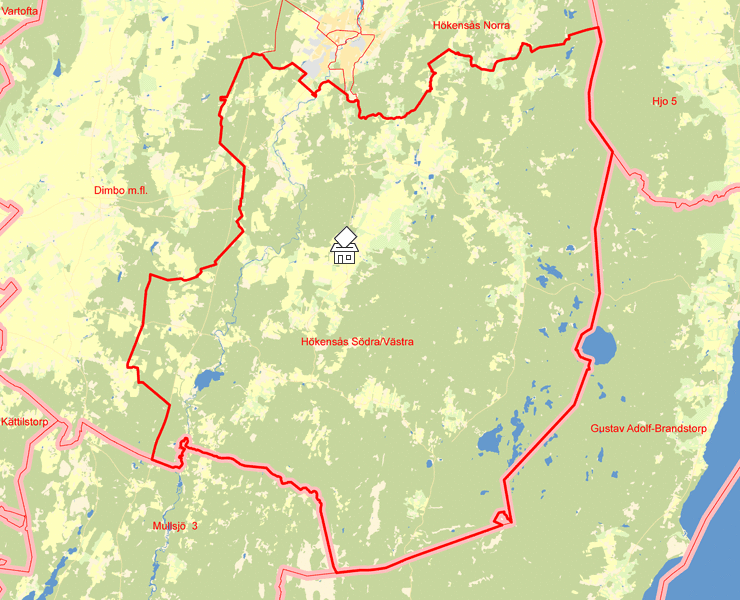 Karta över Hökensås Södra/Västra