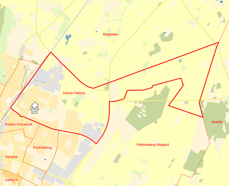 Karta över Dotorp-Tåstorp