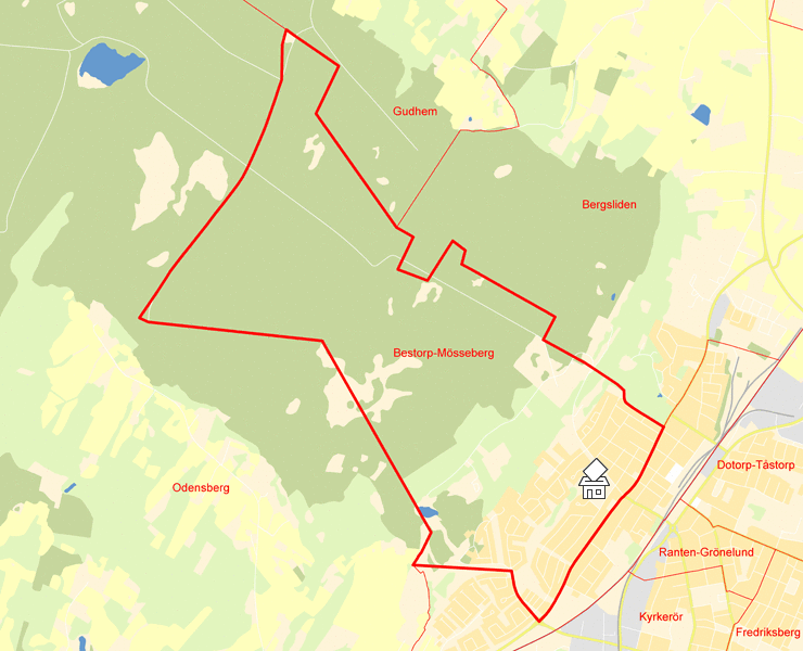 Karta över Bestorp-Mösseberg