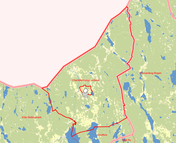 Karta över Charlottenbergs omland