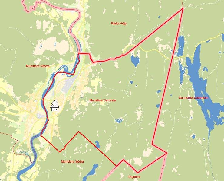Karta över Munkfors Centrala